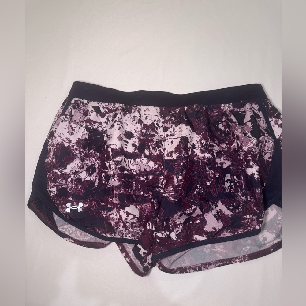 Under Armour Women's Black and Purple Athletic Shorts